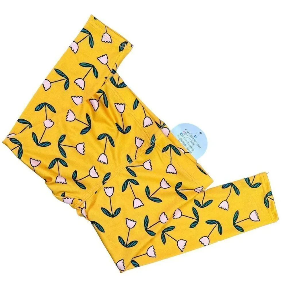 NEW Dot Dot Smile Yellow Pink Floral Leggings 2T
